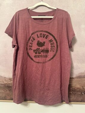 WOODSTOCK  | Peace Love Music Tee / Size 2 like 2XL